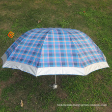 3-Folding Checker Sliver Coated Umbrella (YSF3053)